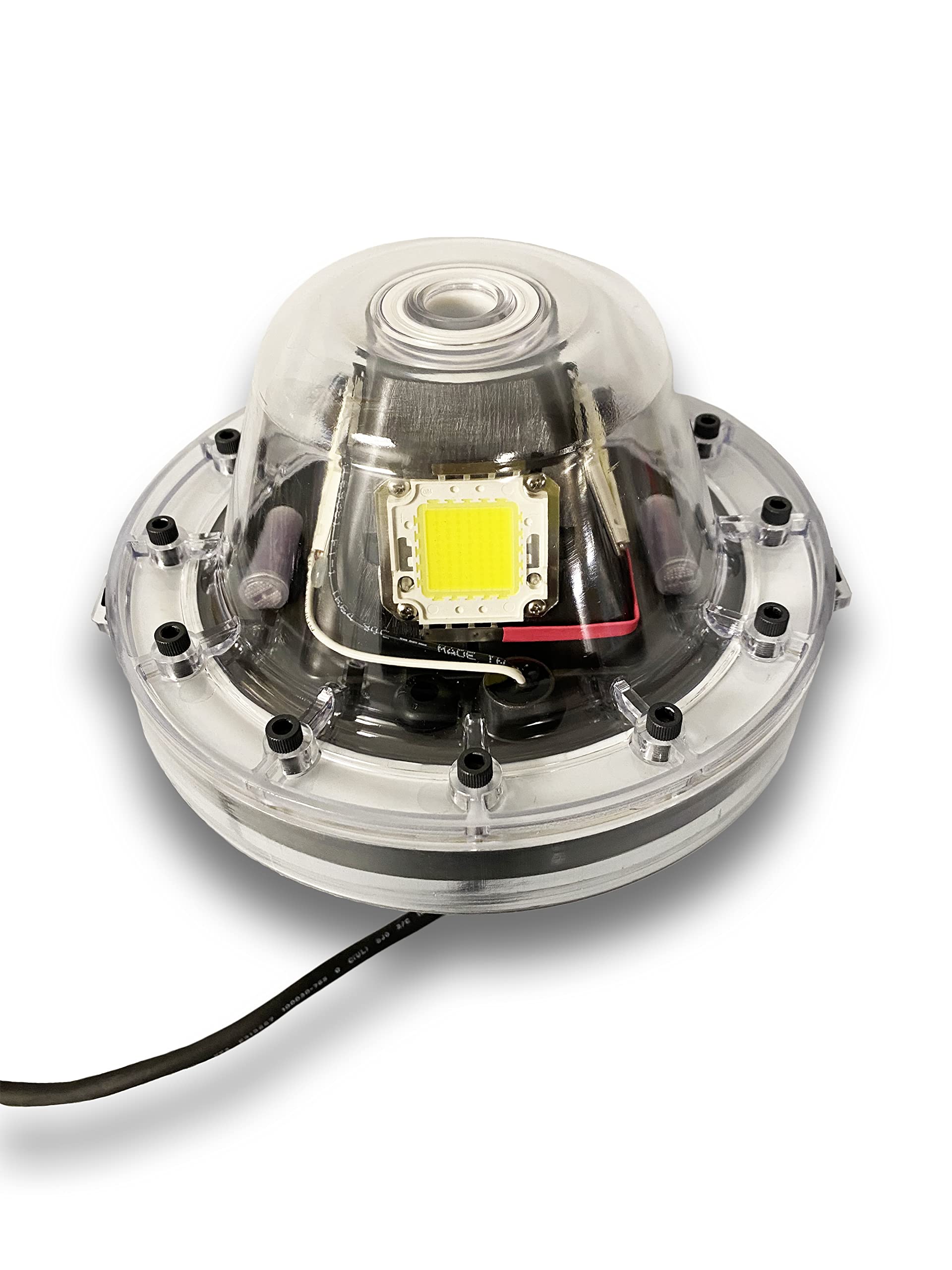 Mega-Watt Underwater LED Lighting System, Underwater Dock Light, Fish Light (3lb Anchor Weight Set, White, 80 Foot Power Cord)