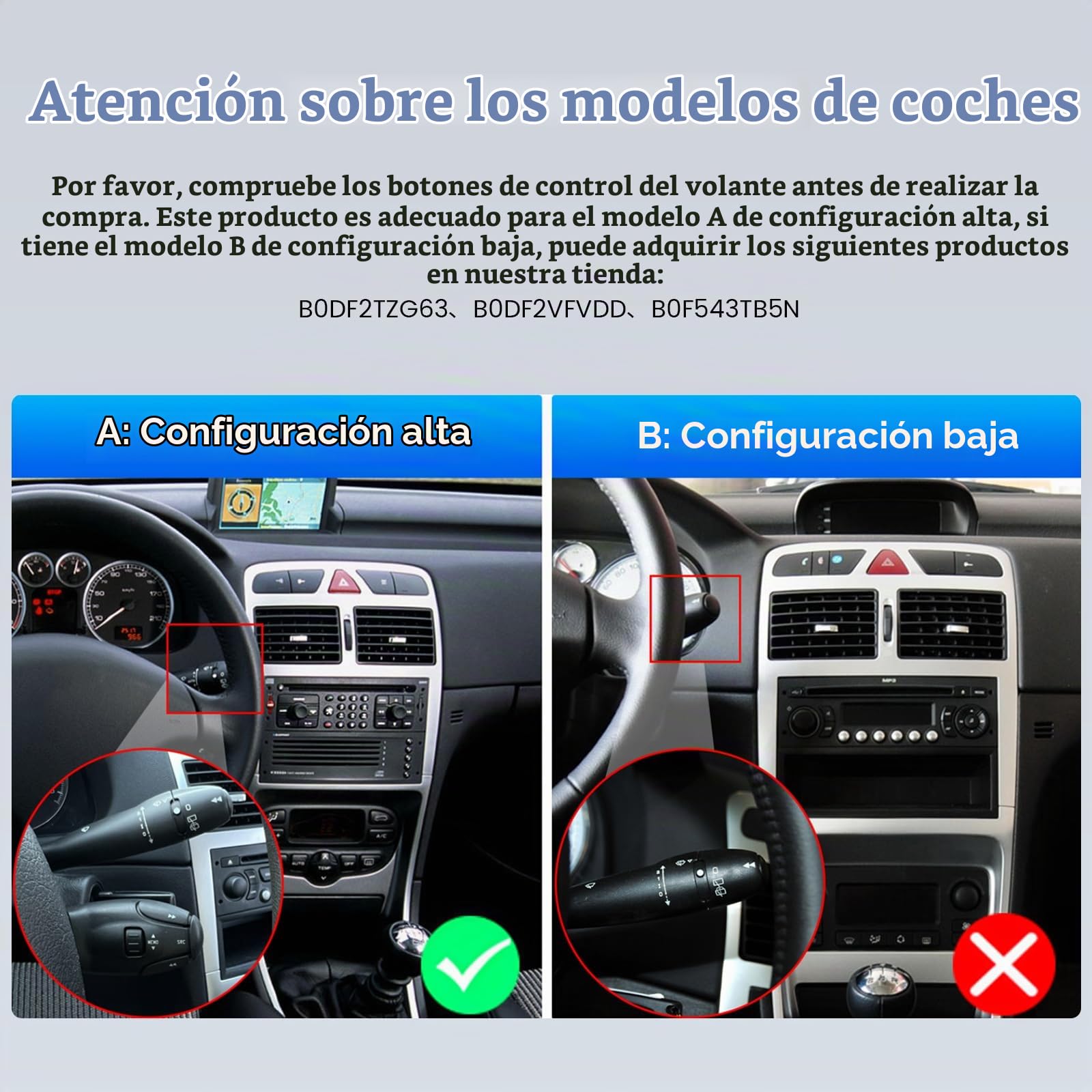 Roinvou 4+128G Radio Android para Peugeot 307 2002-2013 Wireless Carplay Android Auto, 9 Pulgadas Incell Pantalla Táctil Estéreo Radio con GPS Bluetooth EQ WiFi RDS FM SWC Cámara Trasera