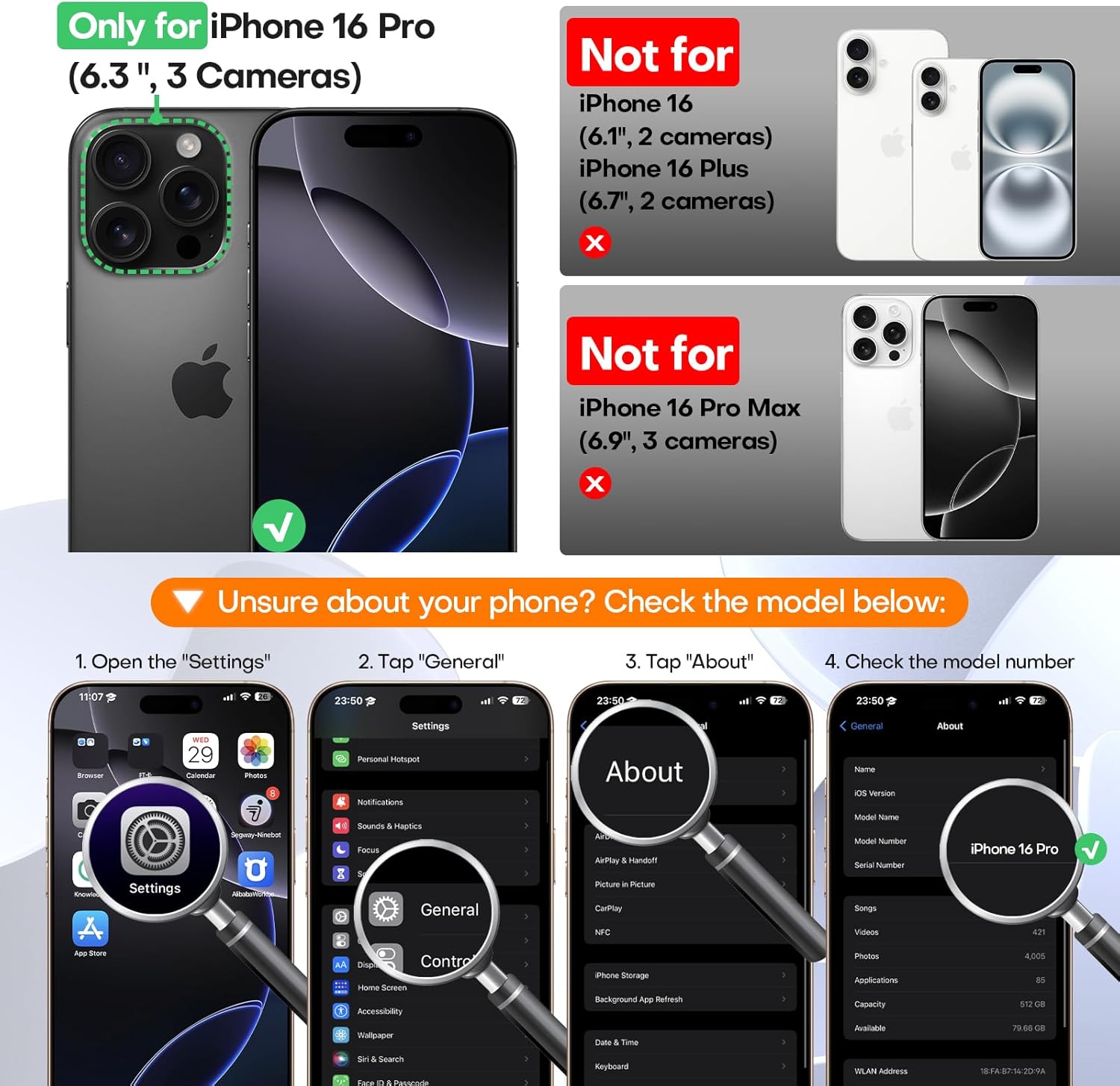 Magnetic for iPhone 16 Pro Case, Compatible with MagSafe, Full Camera Protection, Military-Grade Protection 3.0mm Thicken Silicone Phone Cover for 16 Pro 6.3, Dark Green