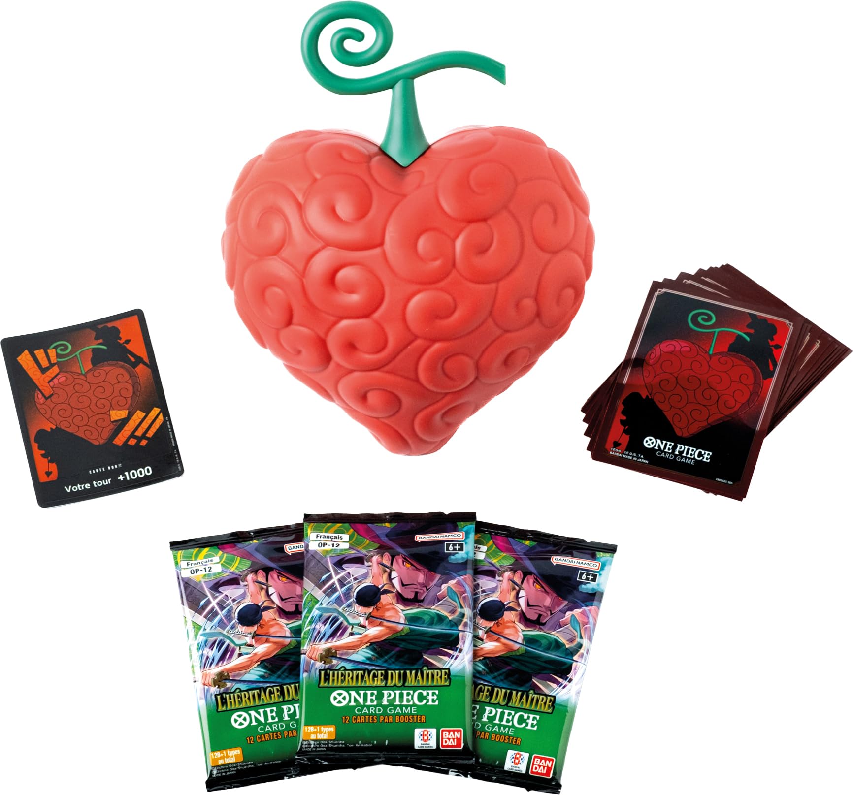 Asmodee - One Piece: Devil Fruit Collection 3 - Bandai - Cofanetto carte collezionabili a forma di frutto del Bisturi - 3 booster inclusi