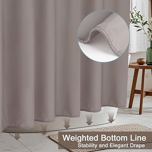 Vista 25 de AooHome - Forro para cortina de ducha, Tela, Blanco sólido Blanco Sólido,Azul,Rosa,Beige Sólido,Chocolate,Gris Oscuro,Gris claro,Azul marino