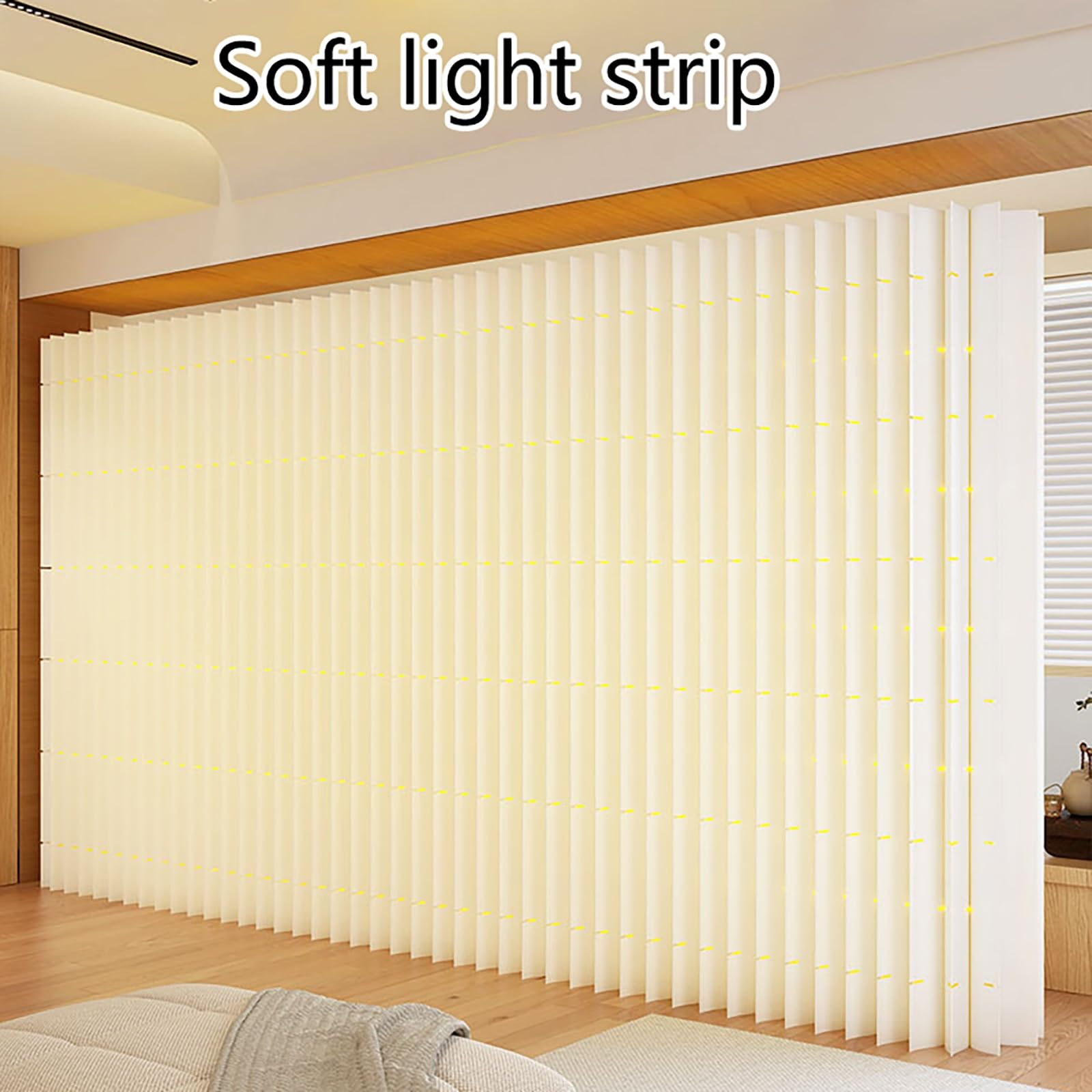 Separador de ambientes plegable con luces LED, pantalla de privacidad plegable, división de espacio ajustable para el hogar, oficina, estudio