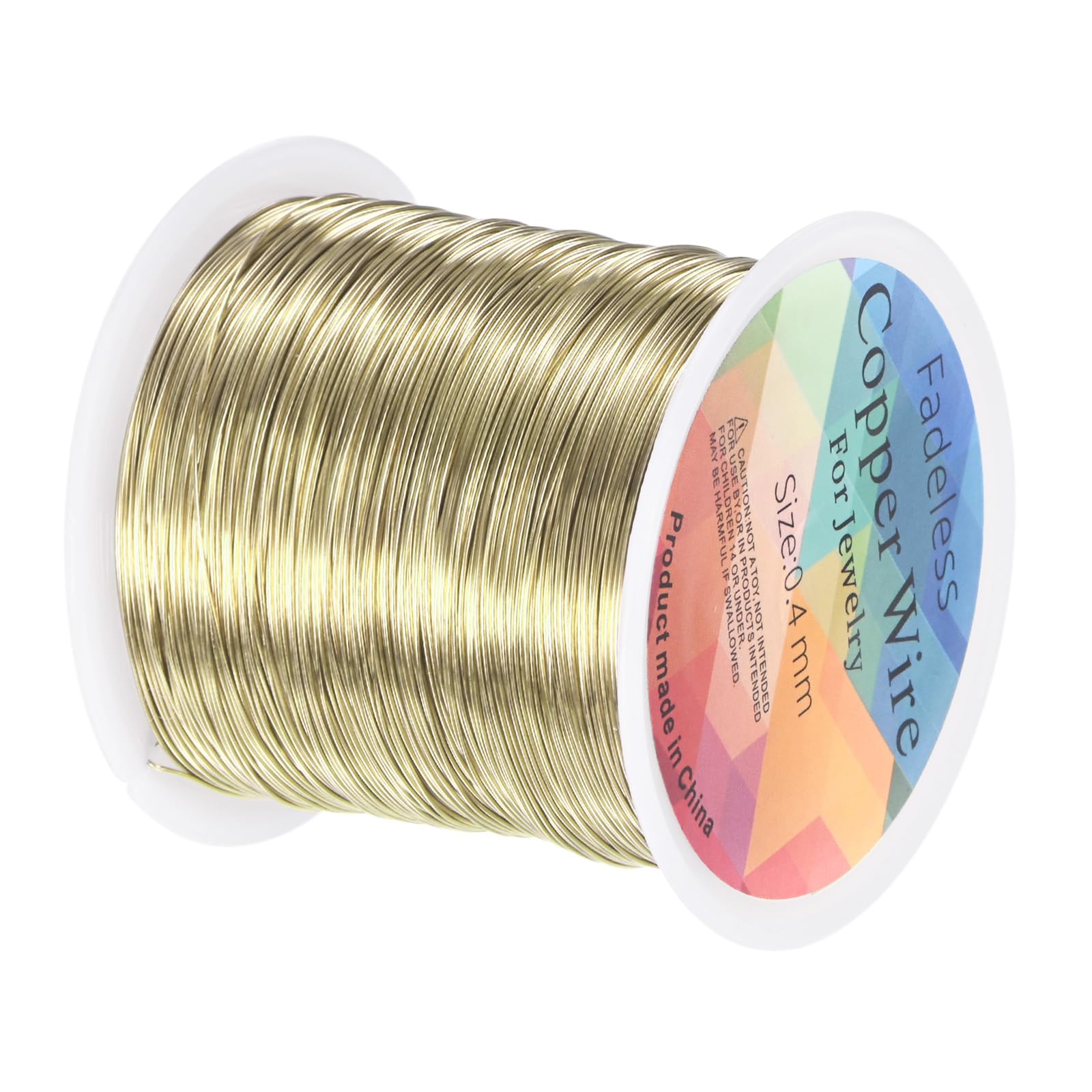 M METERXITY 0.4mm Jewelry Wire, 26 Gauge 328FT Craft Wire Copper Beading Wire for Jewelry Making/Planting/Weaving/DIY Crafting, Soft Metal Wires [100M, Light Golden]