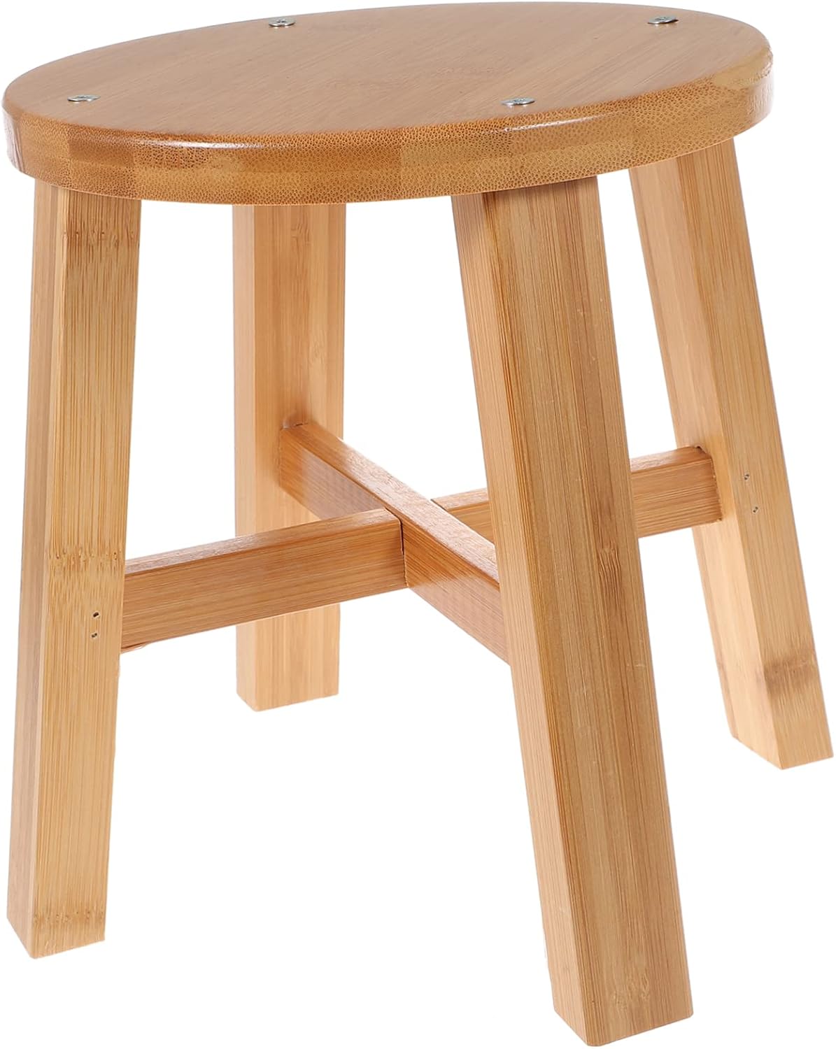 MERRYHAPY Solid Wood Square Stool for Toddlers Small Potty Step Stool Non-Slip Bath Seat for Boys and Girls