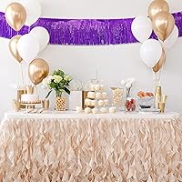Vista 6 de Paquete de 5 unidades de 10 pies de guirnalda de flecos morados con papel de aluminio, guirnalda de flecos de aluminio, serpentinas de oropel
