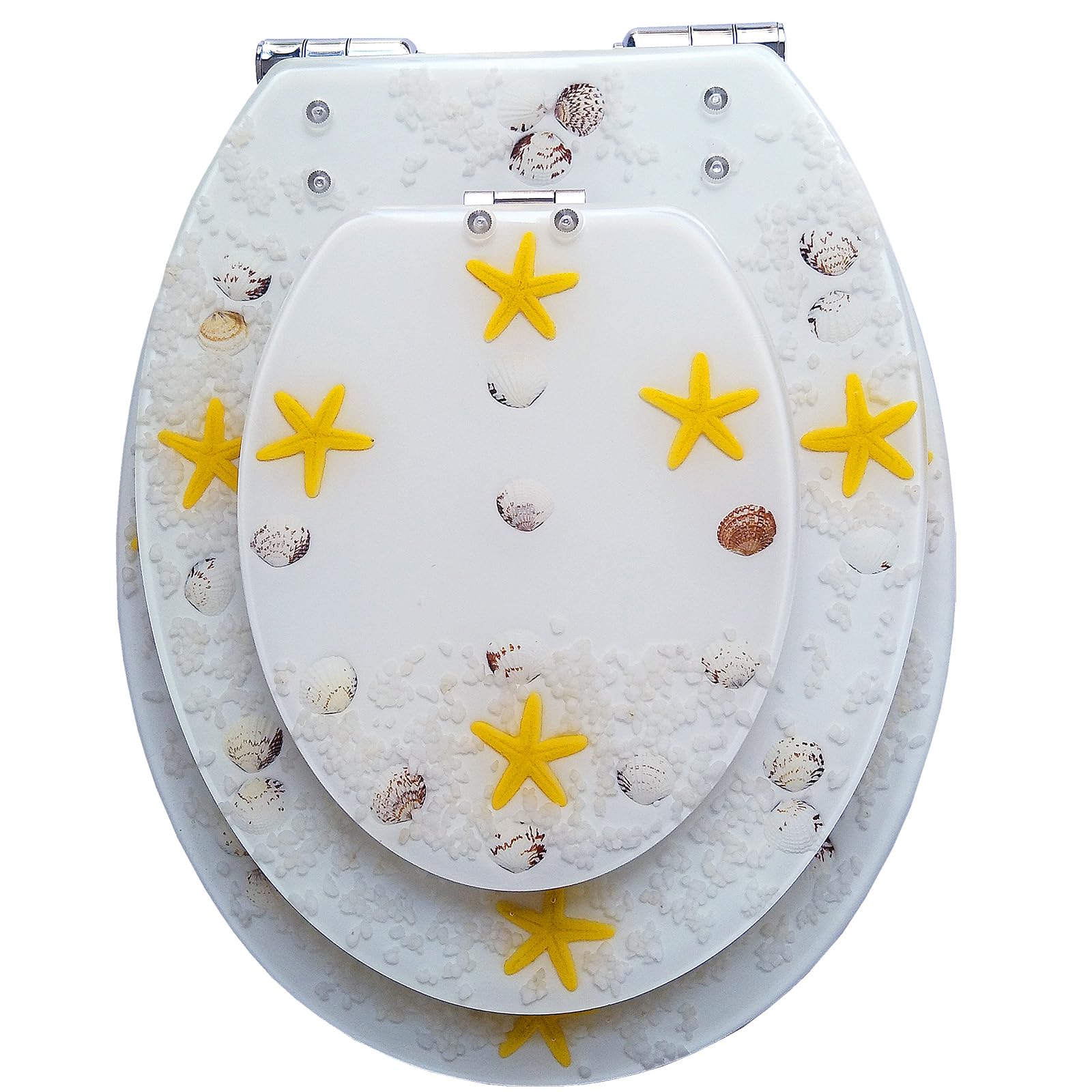 Toilet lid, Elongated Resin Toilet Seat with Alloy Hinges Easy to Install and Clean Thickened Lid(D)