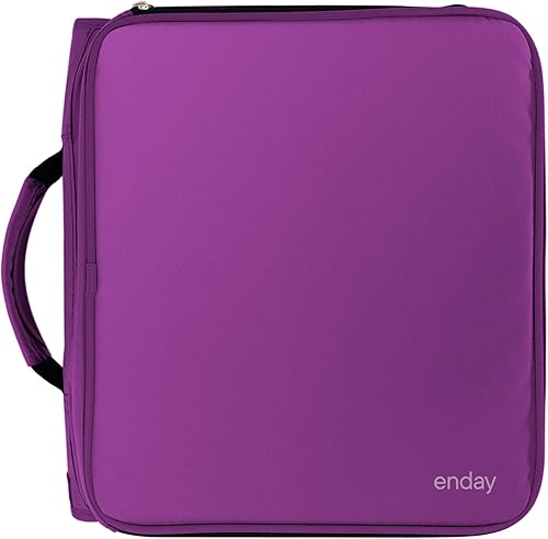 Enday Carpeta con cremallera de 2 pulgadas, capacidad de 880 hojas, 5 bolsillos, carpeta de archivos expandible con asa duradera, organizador