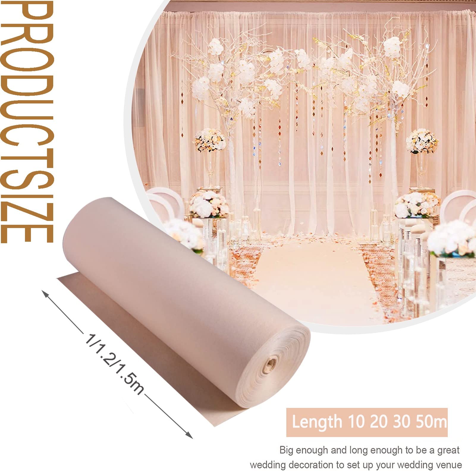 Corridoio Corridoio Corridoio Tappeto Matrimonio Champagne Passerella Tappeto Tappeti Antiscivolo Evento Runner Rotolo per Natale Ringraziamento Apertura Celebrazione Evento, Spessore 2mm (Size : 1x1