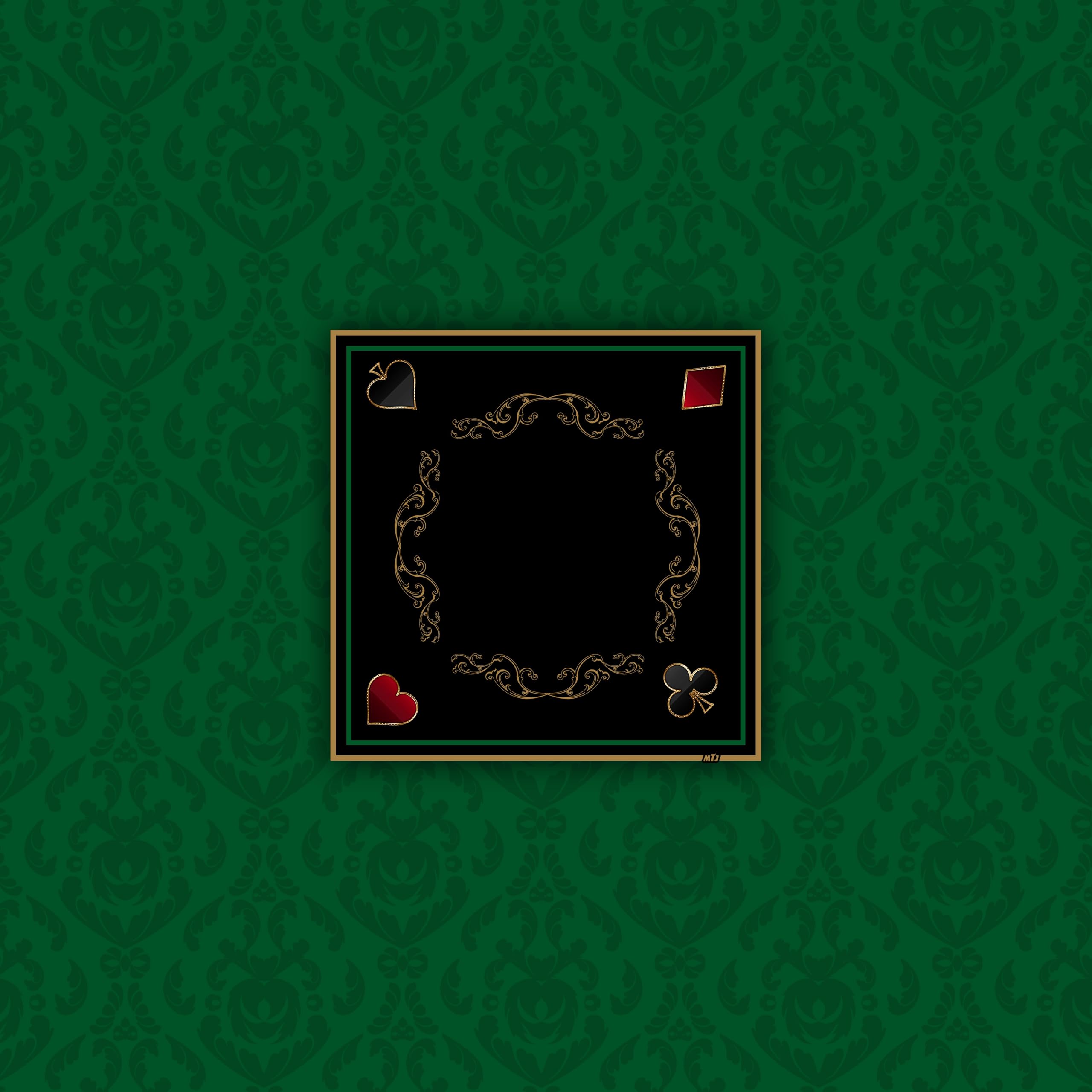 MTJ® Victorian Prestige mata do pokera - powierzchnia dżersejowa, antypoślizgowa, wyprodukowana we Francji (zielony, kwadratowy wolnostojący 100 x 100 cm)
