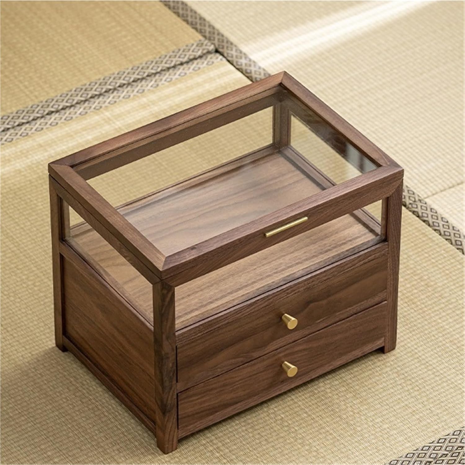 Aufbewahrungsbox Für Teeservice Aus Holz Mit Deckel – Elegante Vitrine Und Schmuckaufbewahrung Für Küche, Schrank Und Sammlung Teeliebhaber One Color Double-Layer