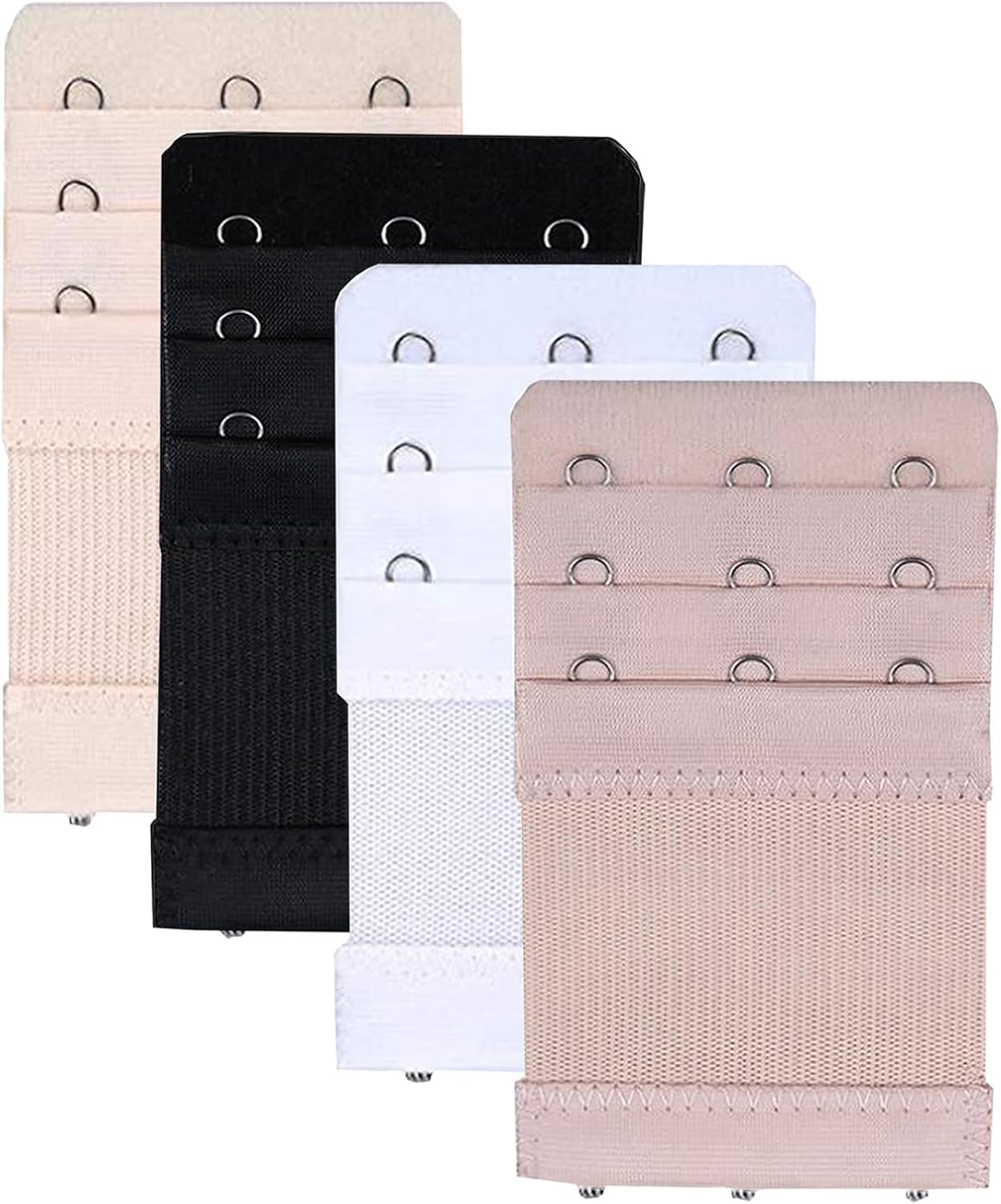 Bra Extender 3 Hook – Pack of 4 (Black, White, Beige, Nude) | Adjustable Elastic Strap for Extra Comfort & Perfect Fit-image-48