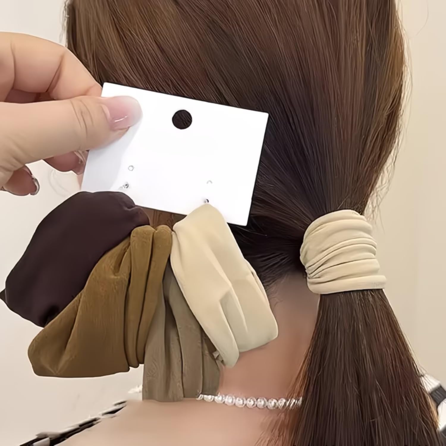 BellaStella 4 Pcs Cotton Hair Rubber Bands for Women & Girls – Soft Elastic Ponytail Holders No Damage Hair Ties for Thick, Long Hair Accessories for Women & Girls (Multicolor-2)