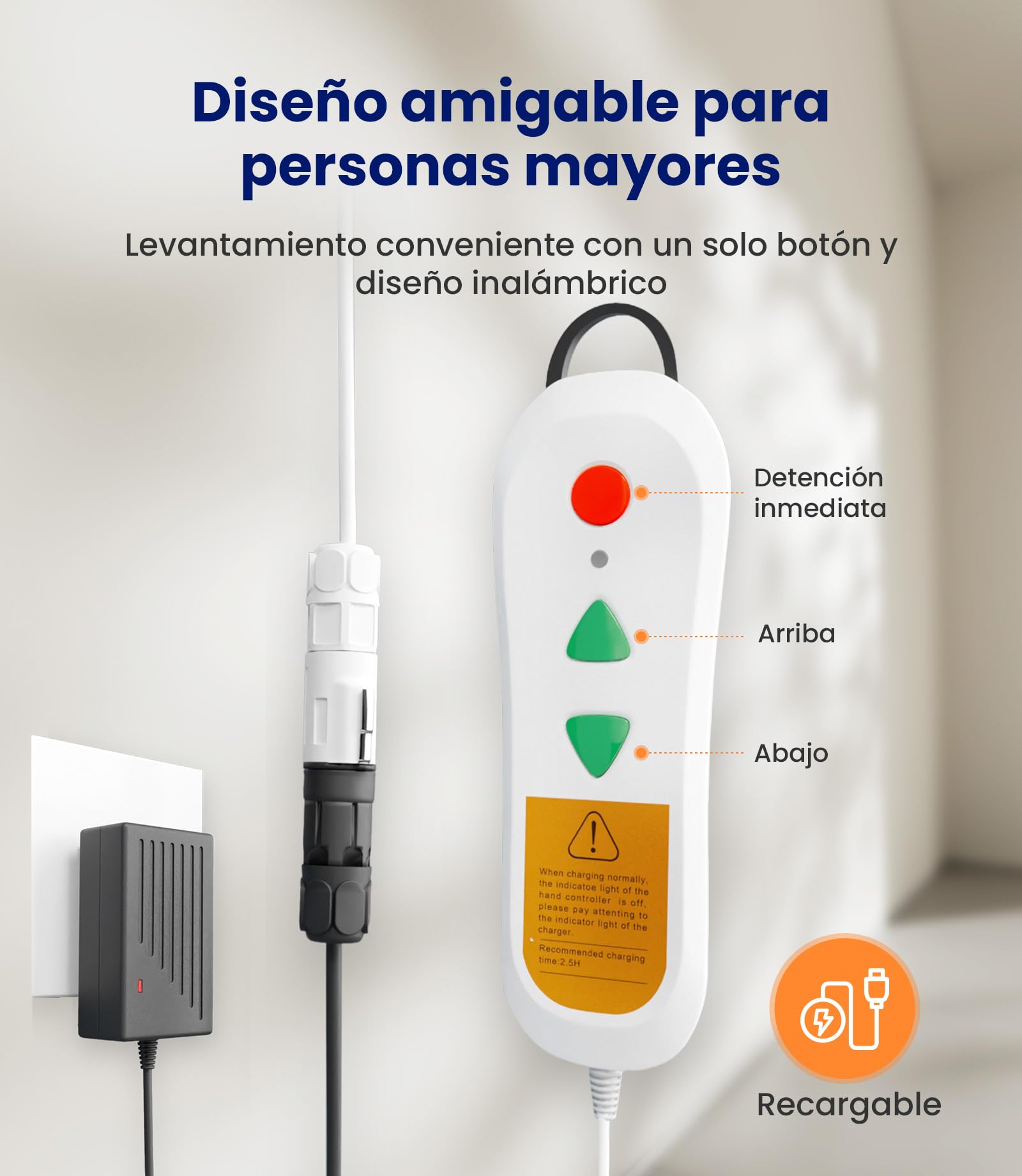 VOCIC Asientos de elevación eléctricos – Silla elevadora Multifuncional, Ajustable hasta 48 cm, Ayuda para levantarse del Suelo, Soporte hasta 136 kg, Ideal para Personas Mayores