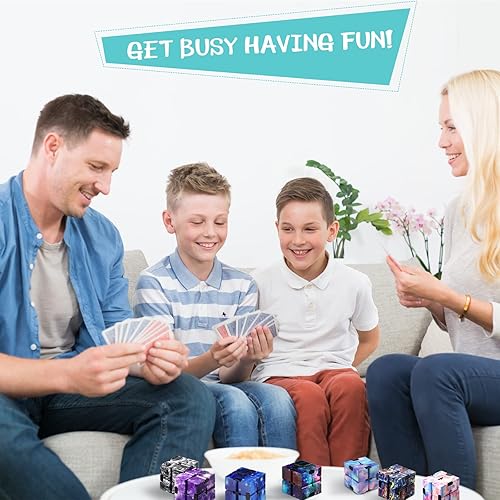 Miniatura 7 de Chivao 48 piezas de cubo sensorial de vuelta a clases, cubo infinito, juguete para la ansiedad para aliviar el estrés, de mano, volteo infinito,