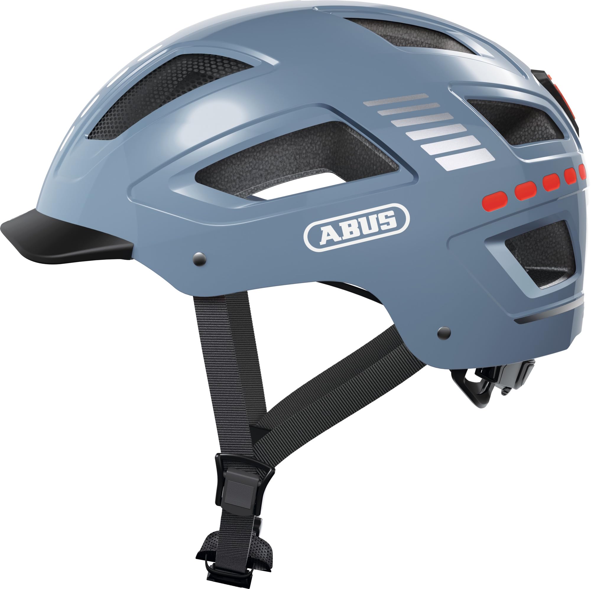 ABUS bike helmet with light - Hyban 2.0 LED - front and rear light & robust hard shell - for men and women