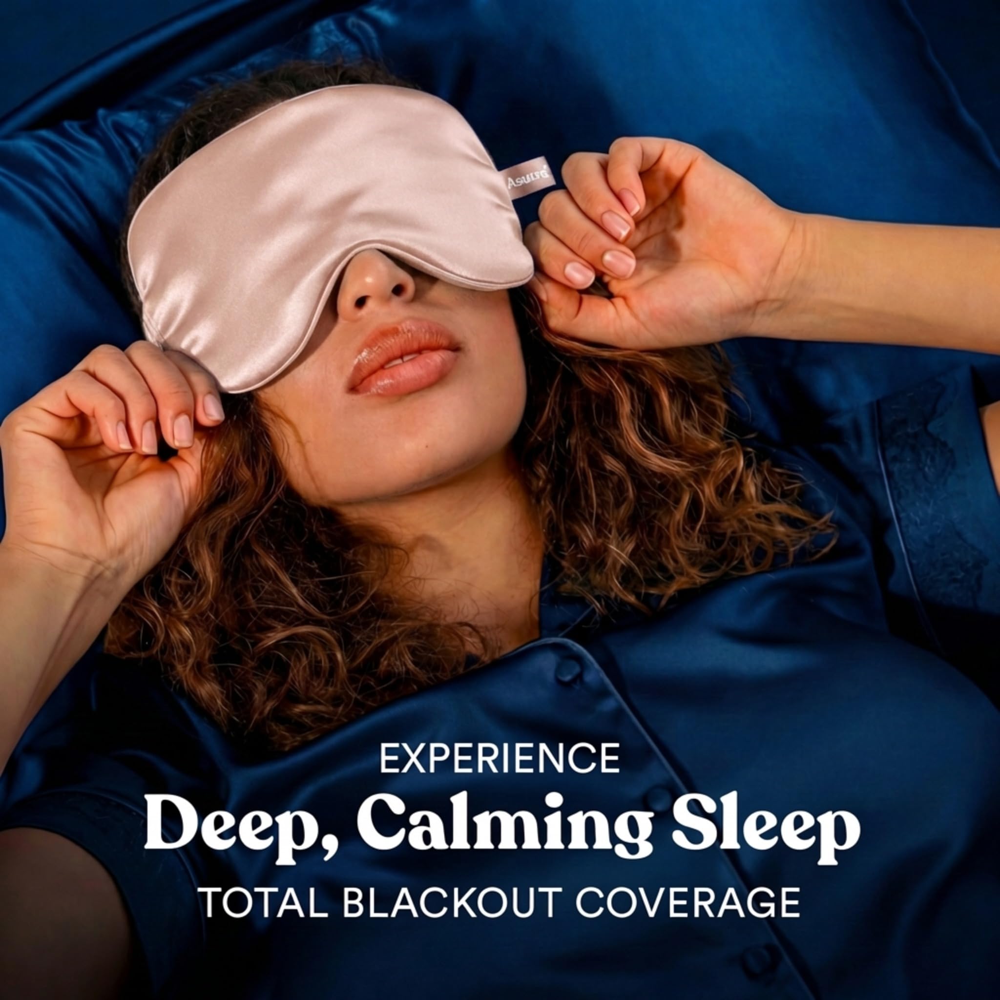 ASUTRA Silk Eye Pillow for Sleep, Light Pink - Filled w/Lavender Buds & Flax Seeds, Weighted Eye Mask, Meditation & Light Blocking Blindfold, Cooling Gel Mask Included