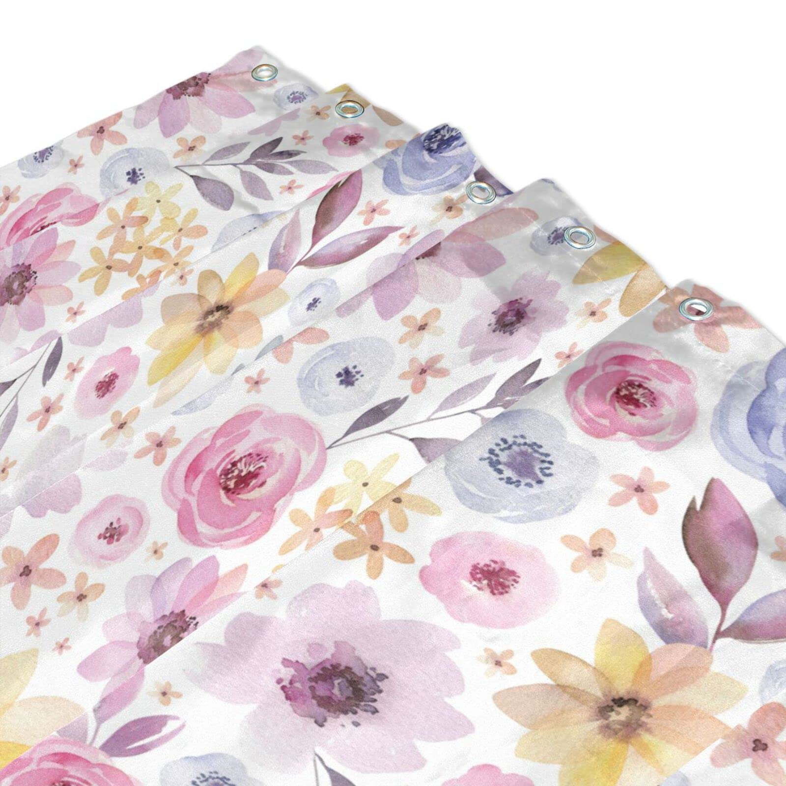 Tenda Da Doccia Floreale, 180 X 180 Cm, Blu - Tende Da Doccia In Tessuto Tenda Da Bagno Con Motivi Botanici Acquerellati Decorazione In Stile Country E Francese 91969152