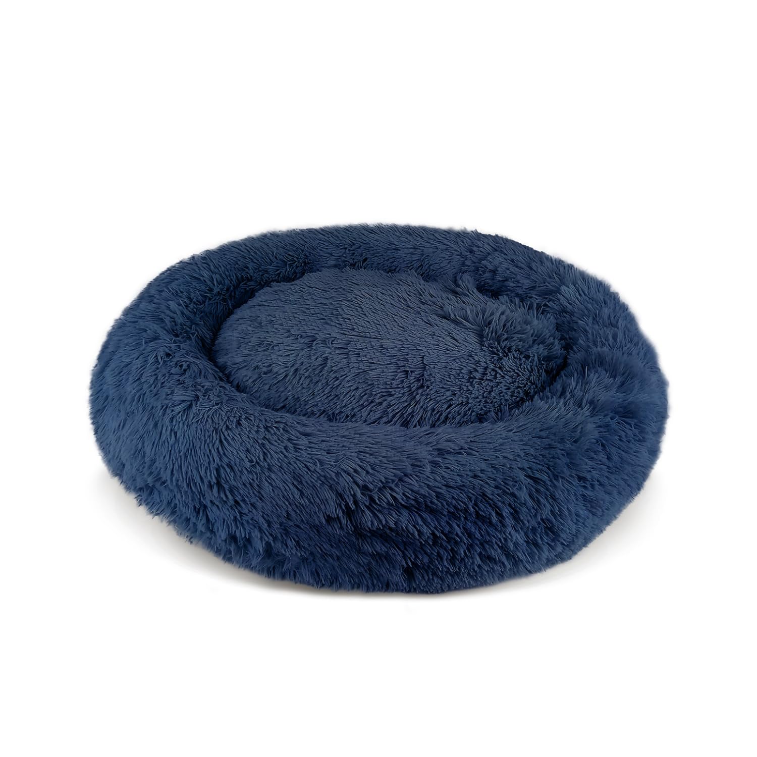Hundebett aus Plüsch für Hunde und Katzen, Abnehmbarer Bezug, rutschfest, maschinenwaschbar - Alaska Blau, Large 71 cm