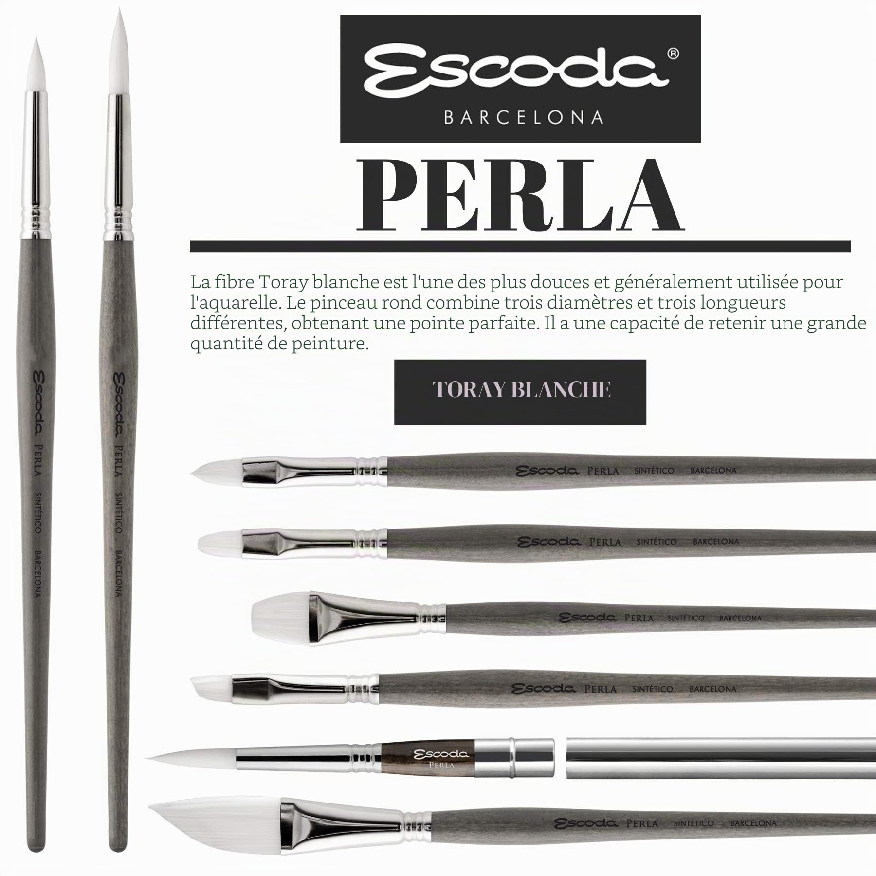 Escoda Perla Blanc Toray Synthétique Série 1430 # 14