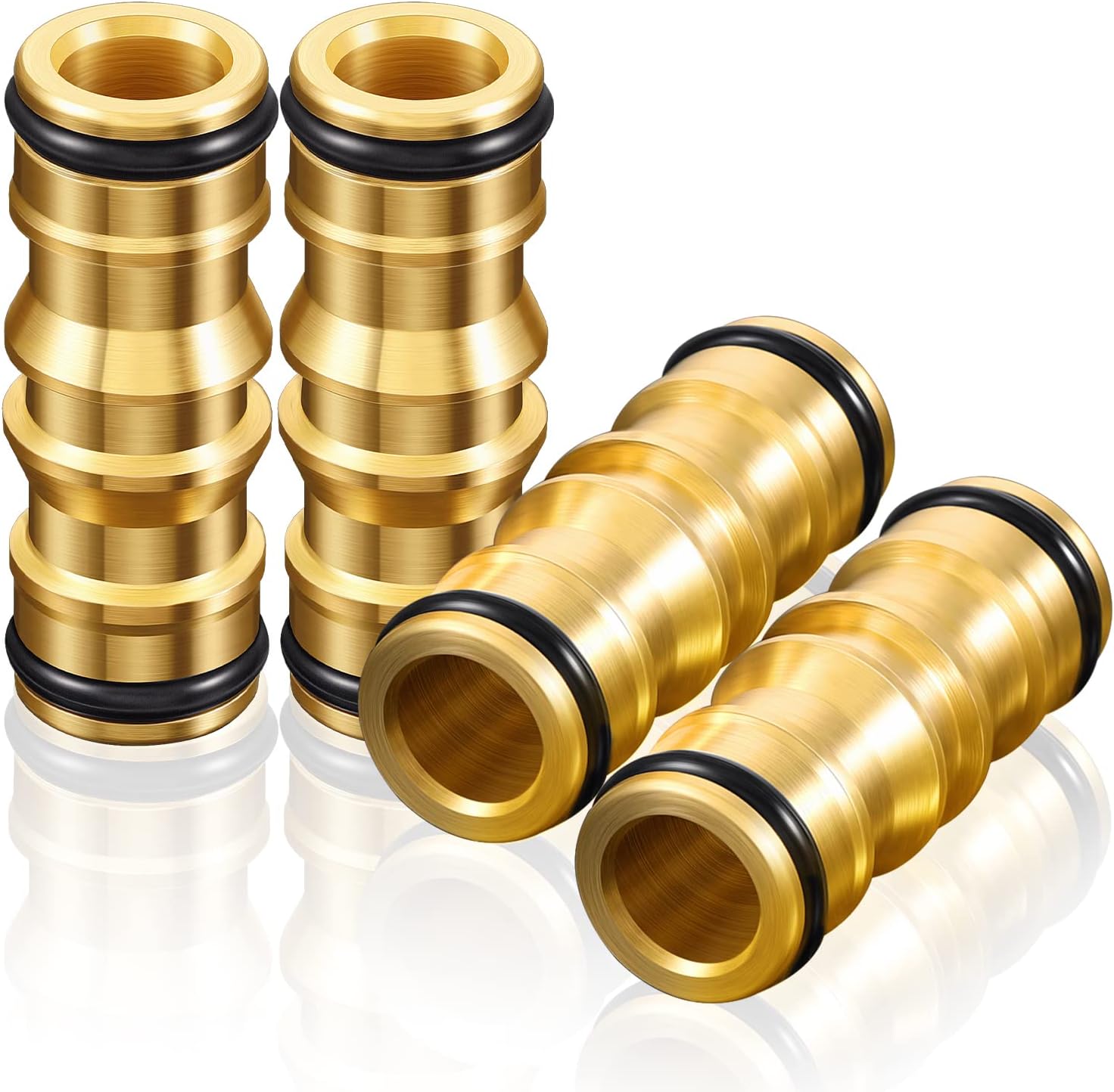 lvzhen 6Pcs Double Male Hose Connector, Green Hose Pipe Connector Set