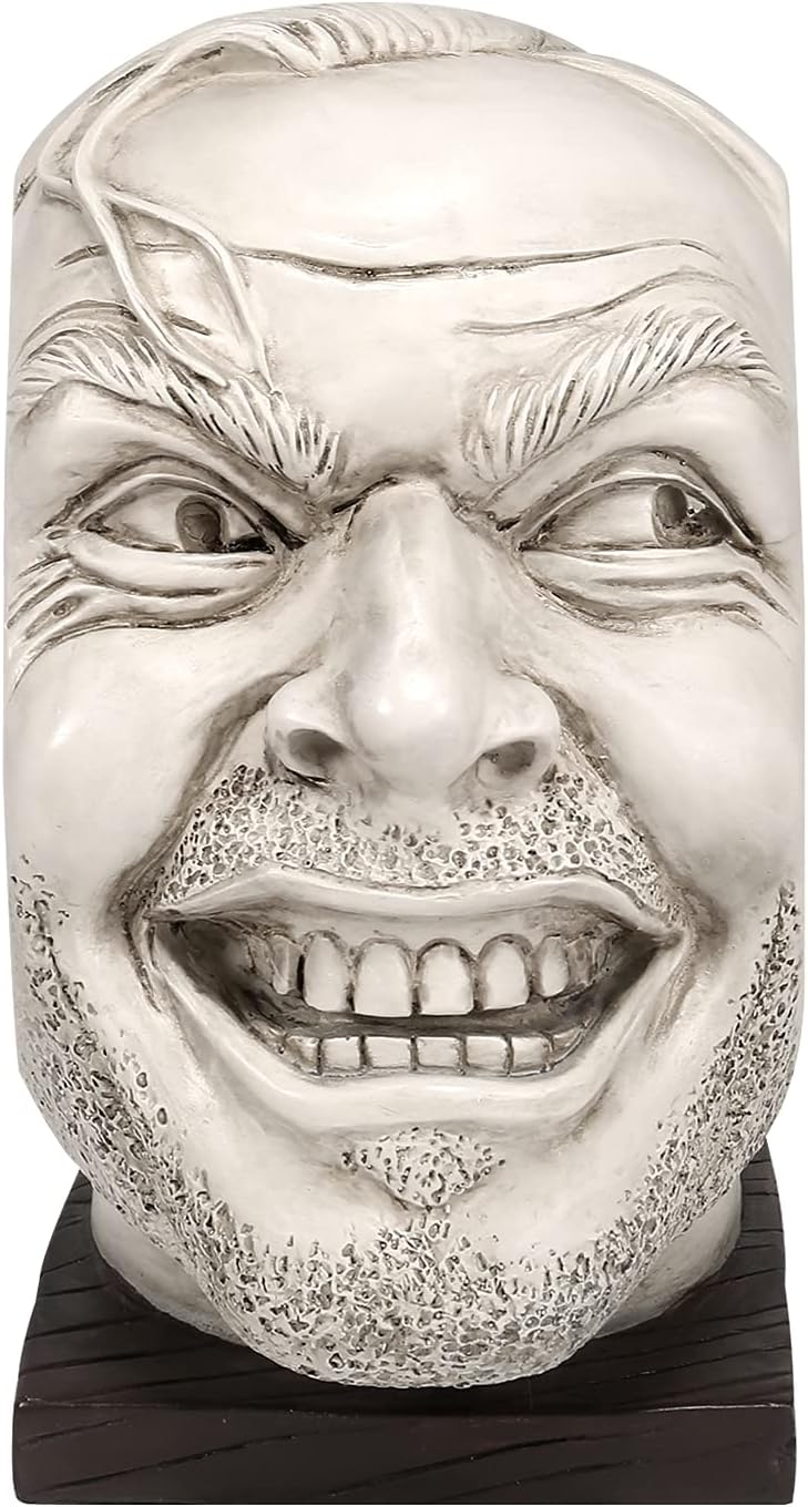 Sculpture of The Shining Bookend - Library Here?s Johnny Sculpture, Resin, Desktop Bookends Ornament, Book Holders Shelf