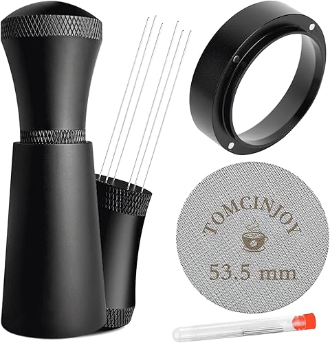 WDT Tools - Pantalla de disco de café expreso, embudo dosificador de 2.126 in y agujas de acero inoxidable 316 de 0.014 in, herramienta de