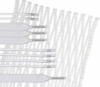 StringKing Grizzly 1s Semi-Soft Goalie Lacrosse Mesh Kit with Mesh and Strings (White)