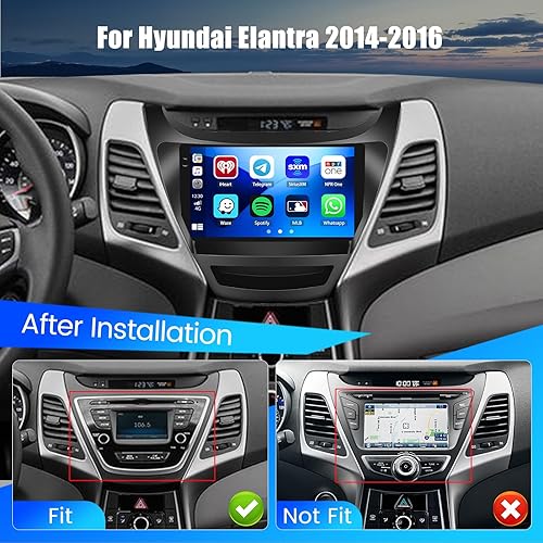 Miniatura 2 de Hikity 4+128G Android 15 Estéreo de coche para Hyundai Elantra 2014-2016, radio con pantalla táctil de 9 pulgadas con CarPlay, Android Auto,