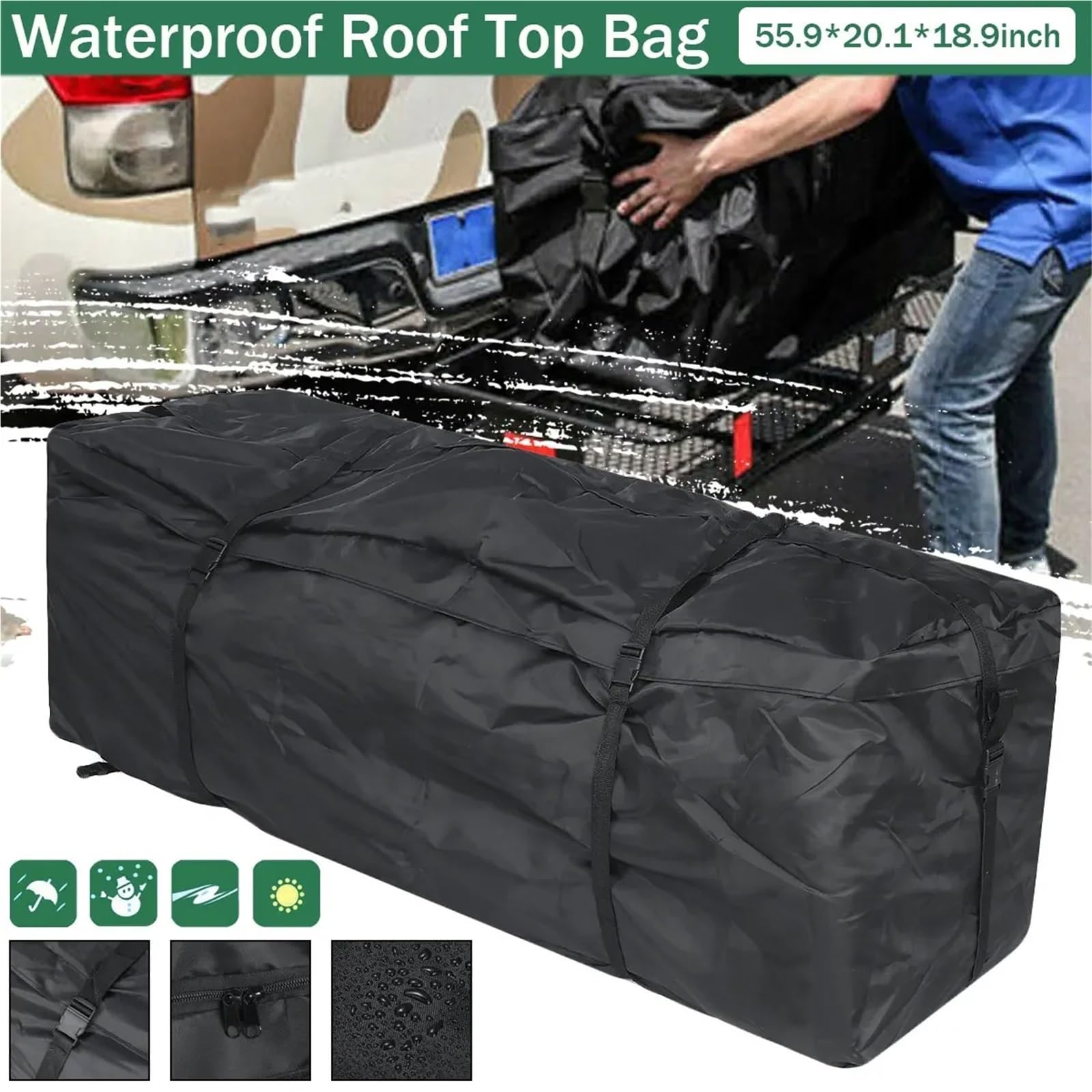 Cofre de Techo Car Roof Rack Waterproof 142x48x51cm Top Bag Cargo Box Luggage Carrier For Camper Van Storage