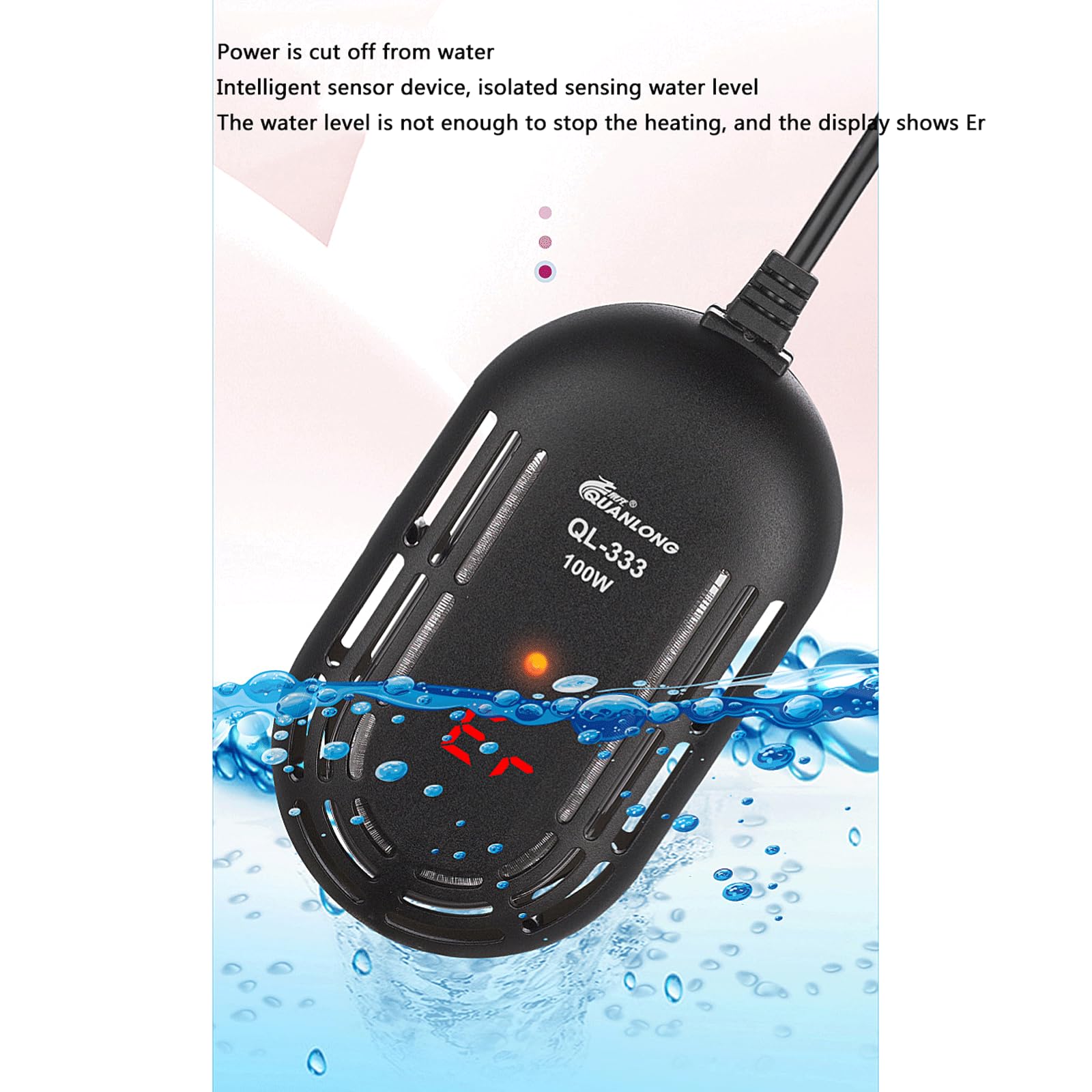 Riscaldatore a Basso Livello dell'Acqua Riscaldatore Automatico per Acquario a Temperatura costante, 75 W (25 W)