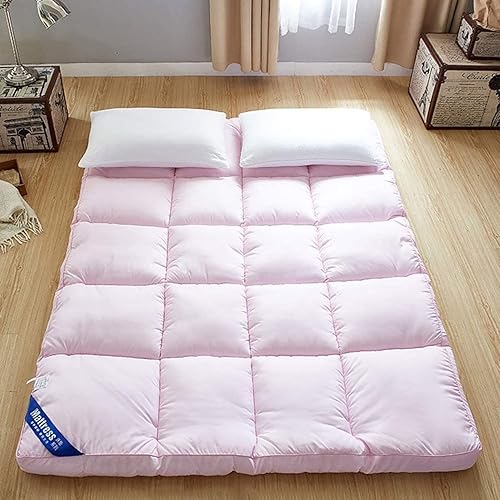 OMKUOSYA Japanese Tatami Mattress, Thick Roll Up Floor Mat Foldable Sleeping Mat, Portable Mattress Dormitory Camping Adults Futon Mattress (Color