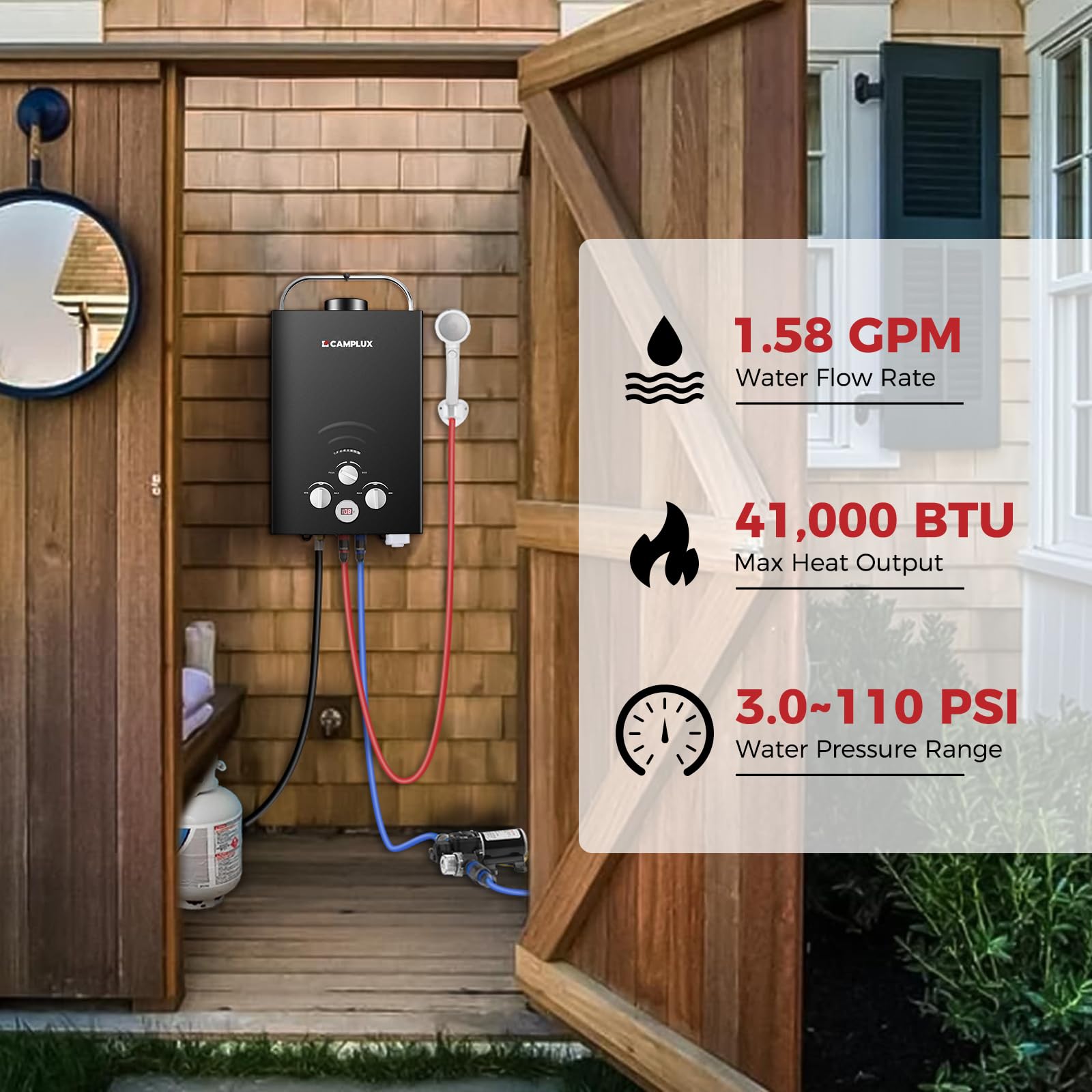 CAMPLUX Portable Propane Water Heater - Camping & RV -3