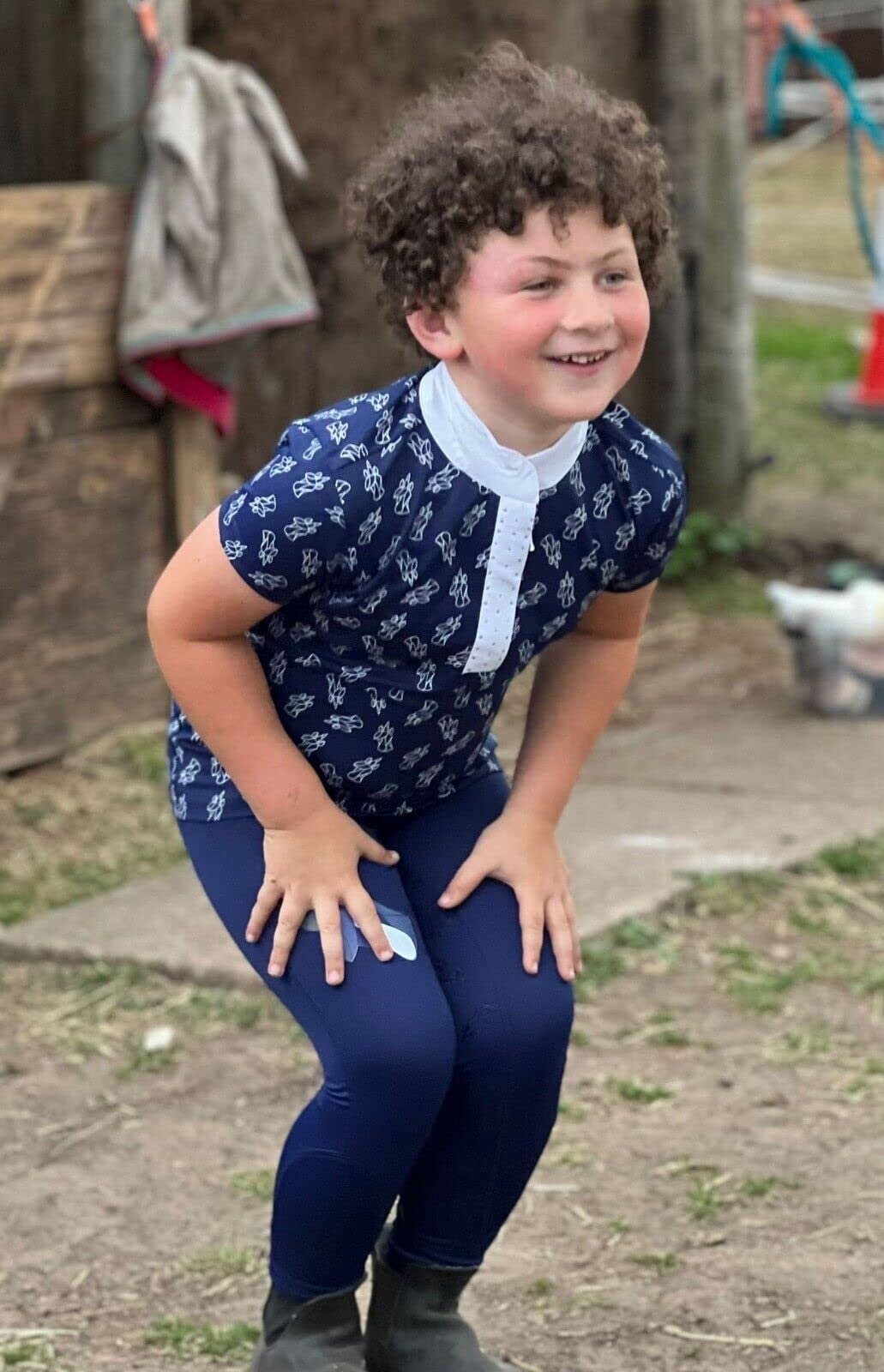 Legging d'équitation pour enfant avec taille pailletée