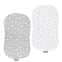 Vista 8 de Sábanas de moisés aptas para Halo Bassinest Swivel/Flex/Glide Sleeper y 4moms mamaRoo Sleep Moisés, 100% algodón, paquete de 2, sábana de moisés