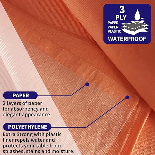 Miniatura 4 de Manteles de papel con patrón nuevo, paquete de 6 manteles rectangulares de 3 capas de papel y plástico de 54 x 108 pulgadas, para comedor, cocina,