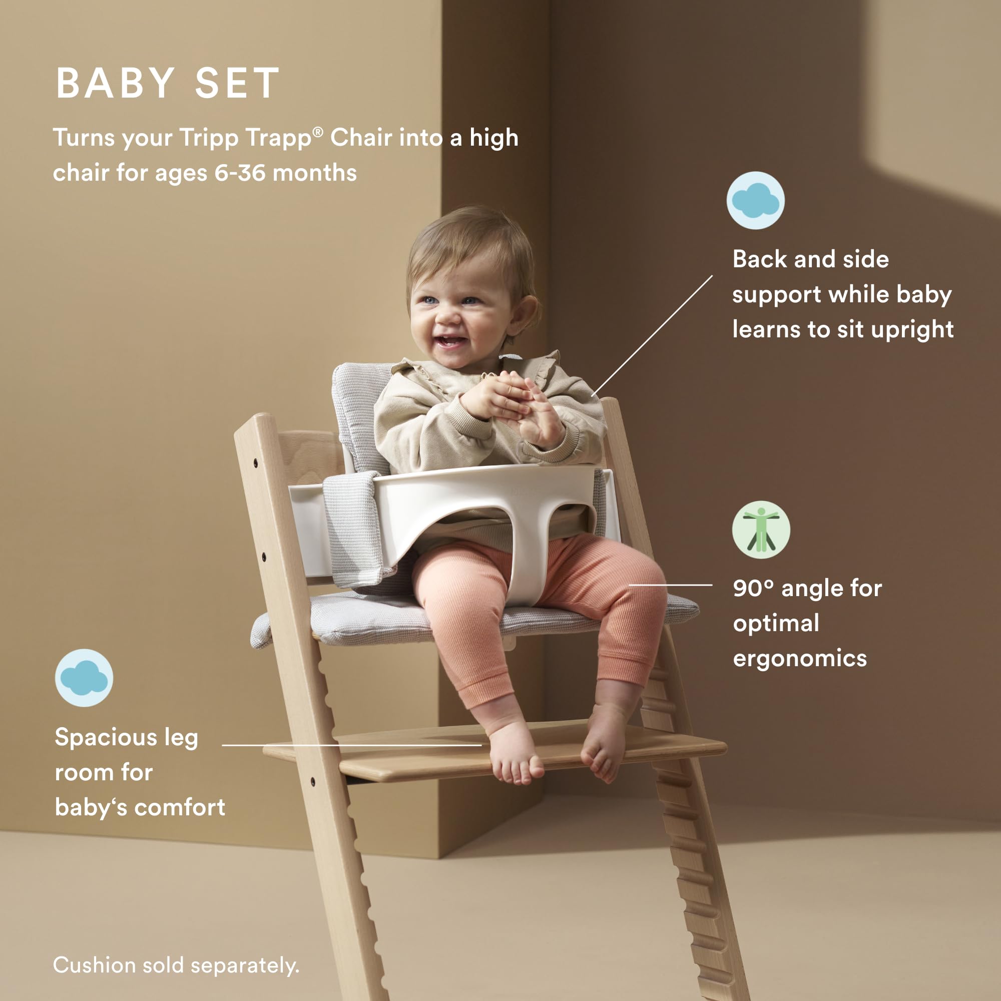Stokke, seggiolone Tripp Trapp, nero (include sedia + baby set 2) con set Newborn - Design sicuro, regolabile ed ergonomico
