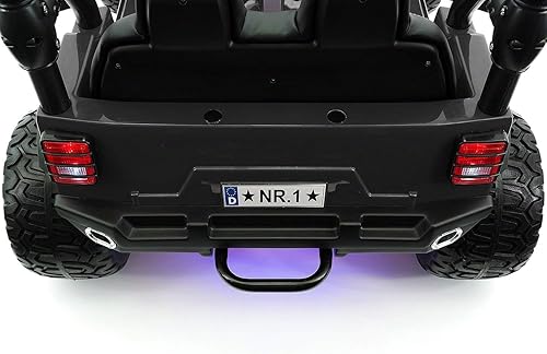 Miniatura 5 de 2021 - Camión explorador de 12 voltios, ruedas LED alimentadas por pilas, 2 plazas, coche de juguete para niños, asiento de cuero, reproductor de