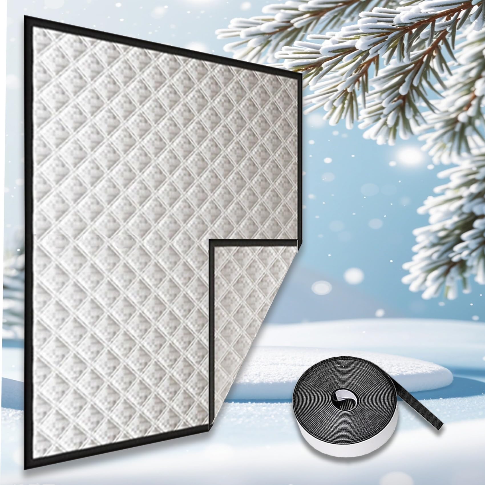 Isolants Anti Froid et Chaleur 100 x 170 cm, Portable, Économie D'Énergie, Imperméable, Ajustable et Amovible, Film de Survitrage Thermo, avec Ruban Adhésif pour Maison, Argent