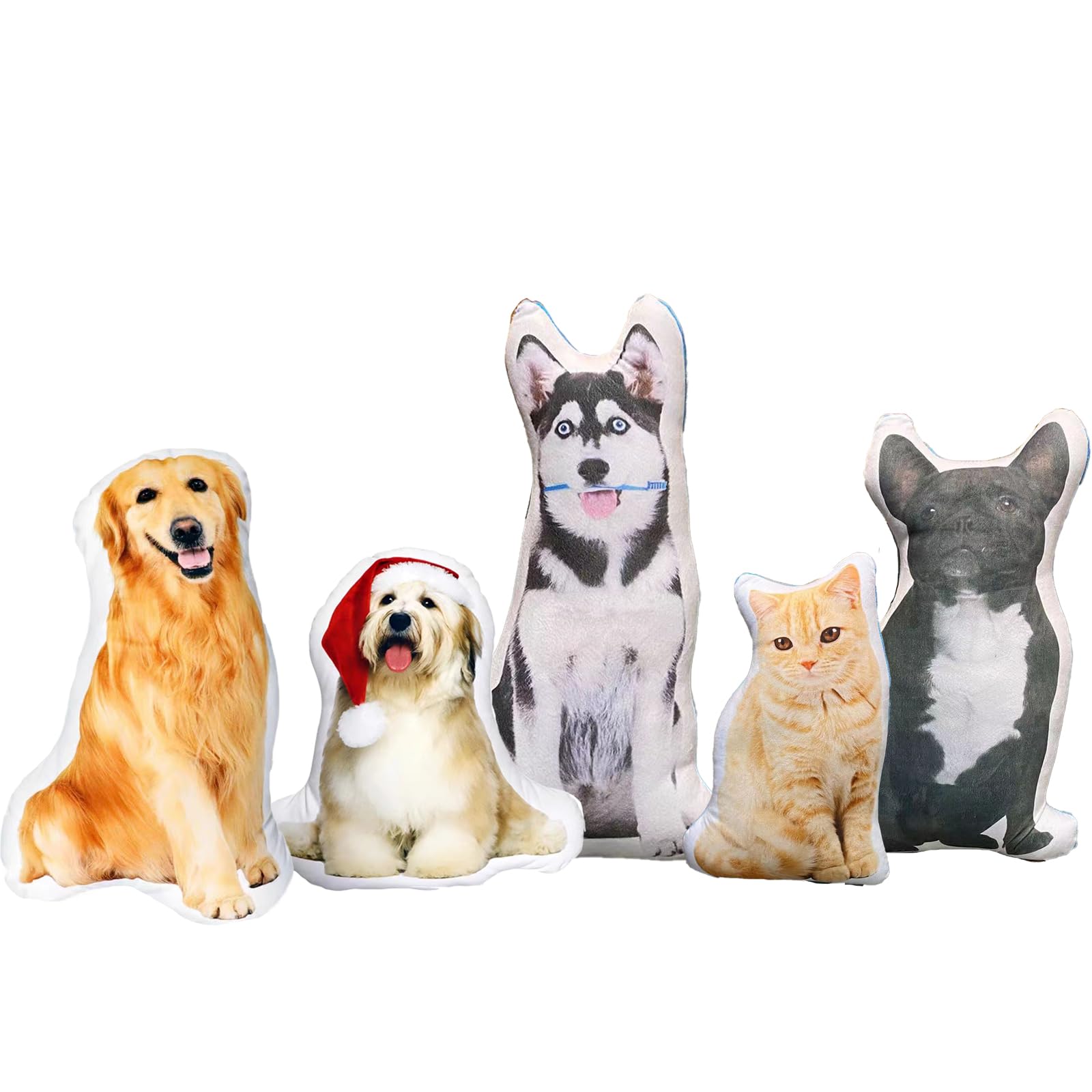 Cuscini personalizzati a forma di animale domestico, cuscino personalizzato per animali domestici doppio lato stampa 3D foto per Natale, Ringraziamento, San Valentino, Halloween