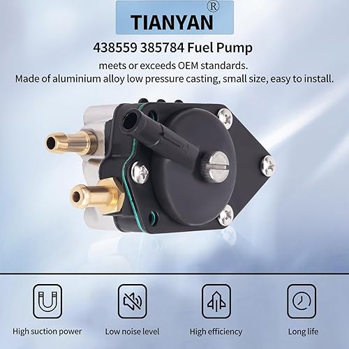 Miniatura 4 de 438559 Bomba de combustible fuera de borda compatible con Johnson Evinrude 25 35 50 65 70 75 85 88 90 100 105 115 125 135 140 HP Motor fuera de