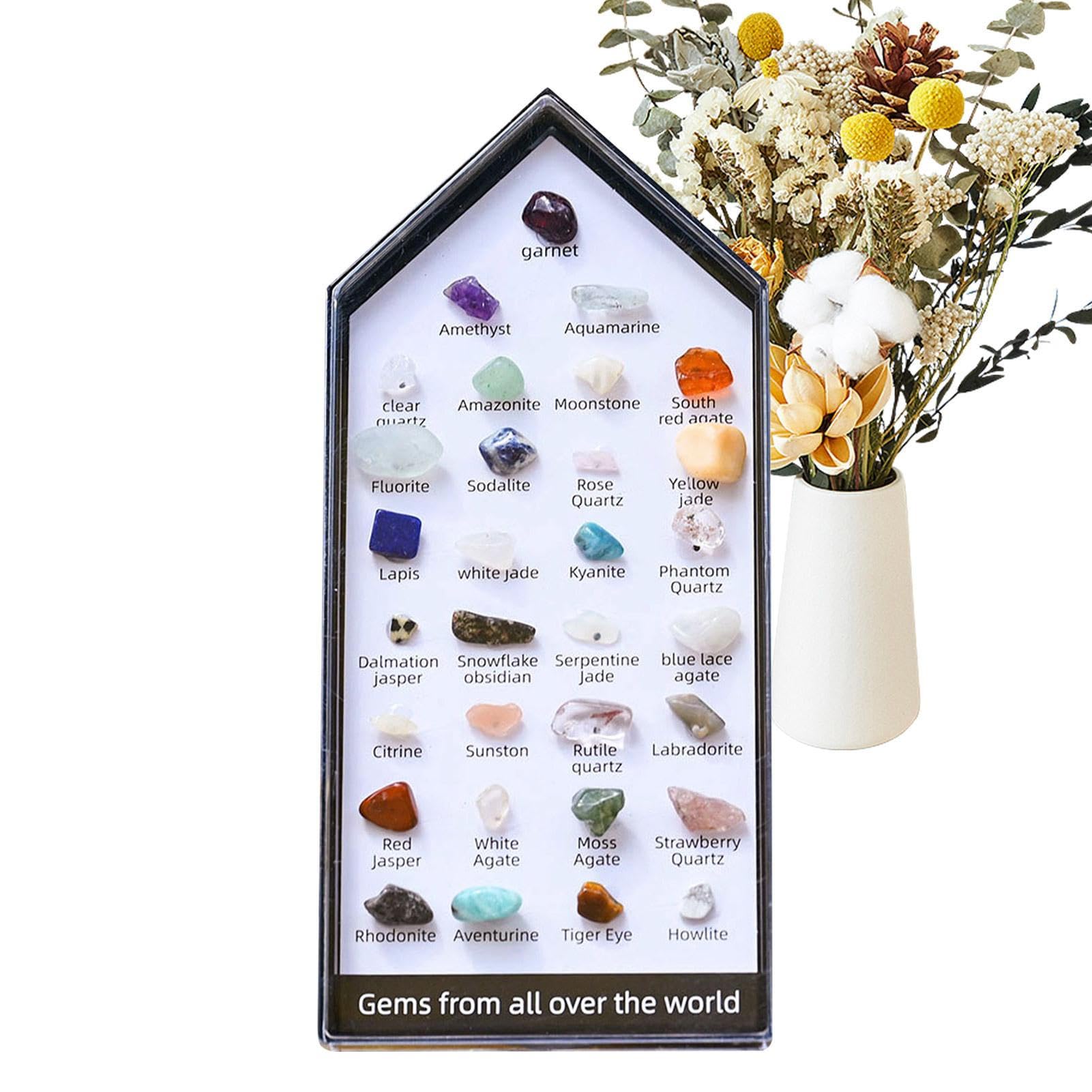 Geruwam Mineral Crystal Specimen - Crystals Ornament Raw Minerals | Display Frame Home Decor Recognition Gems, Useful Teaching Samples