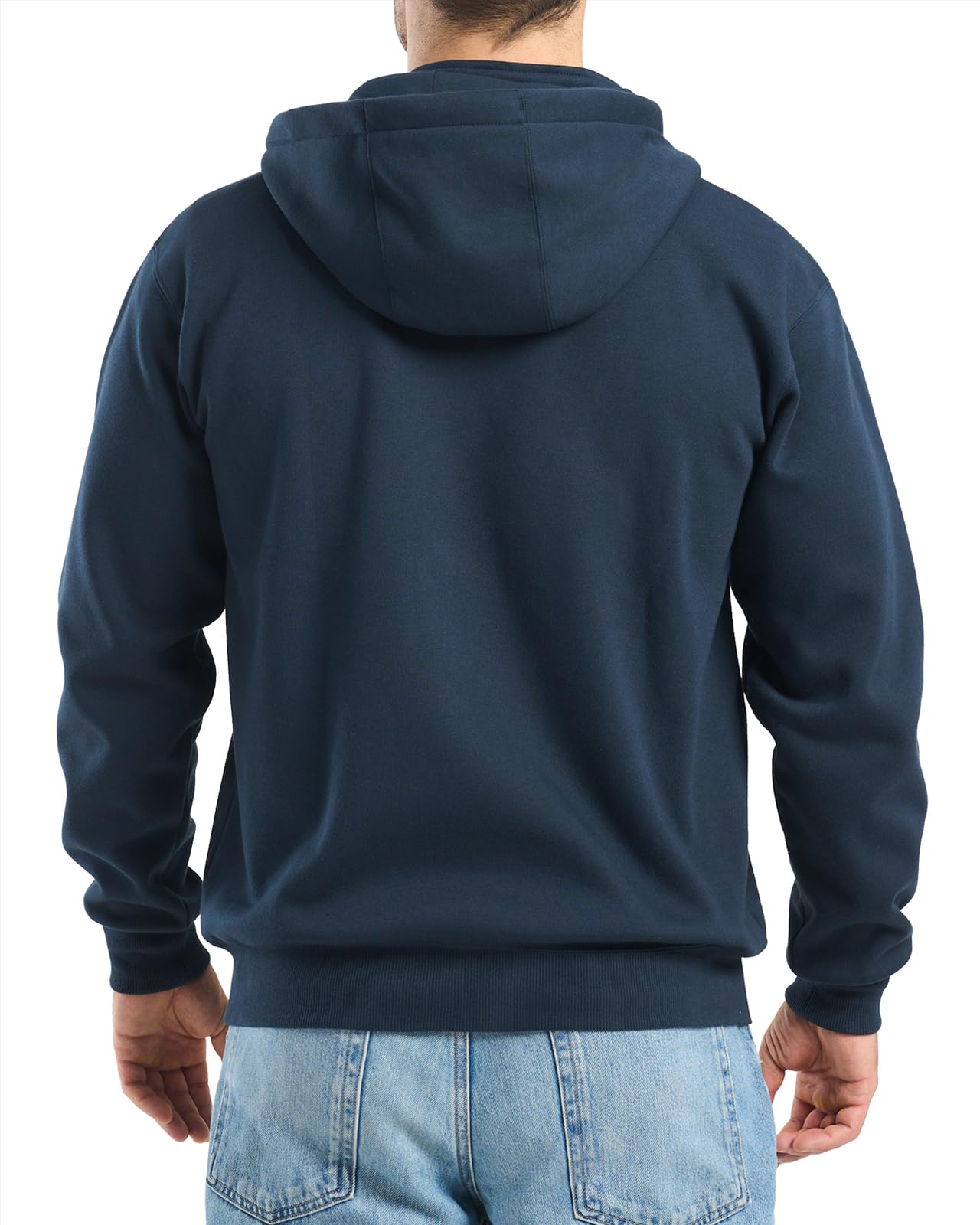 HISEA Sweat à capuche de travail en polaire pour homme, résistant à l'eau, fermeture éclair 1/4 lourde, pull isolé pour l'hiver