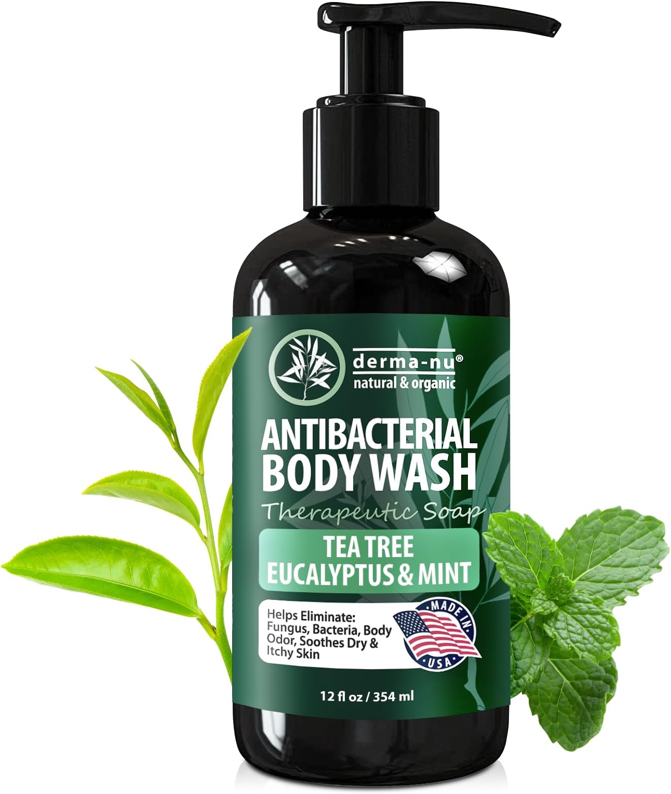 Therapeutic Antibacterial Soap & Tea Tree Body Wash – For Jock Itch, Athlete’s Foot, Eczema & Back Acne –For Men and Women Safe for All Skin Types – 12 oz