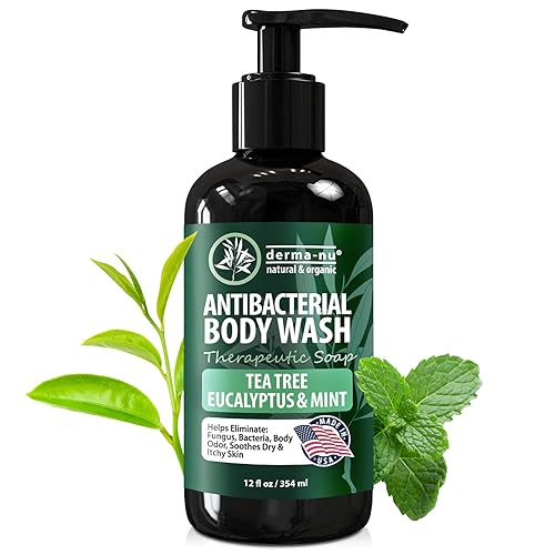 Miniatura 8 de Gel de baño antibacteriano para mujer – Gel de baño de árbol de té para picazón deportista, pie de atleta, eccema y acné de espalda – Limpieza
