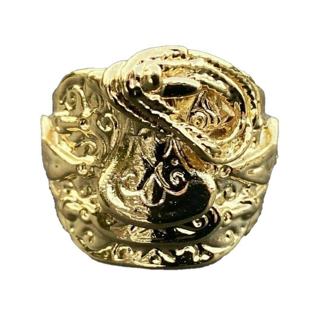 Bling King Gold Adjustable Saddle Ring Chunky Rings Real Gold Plating