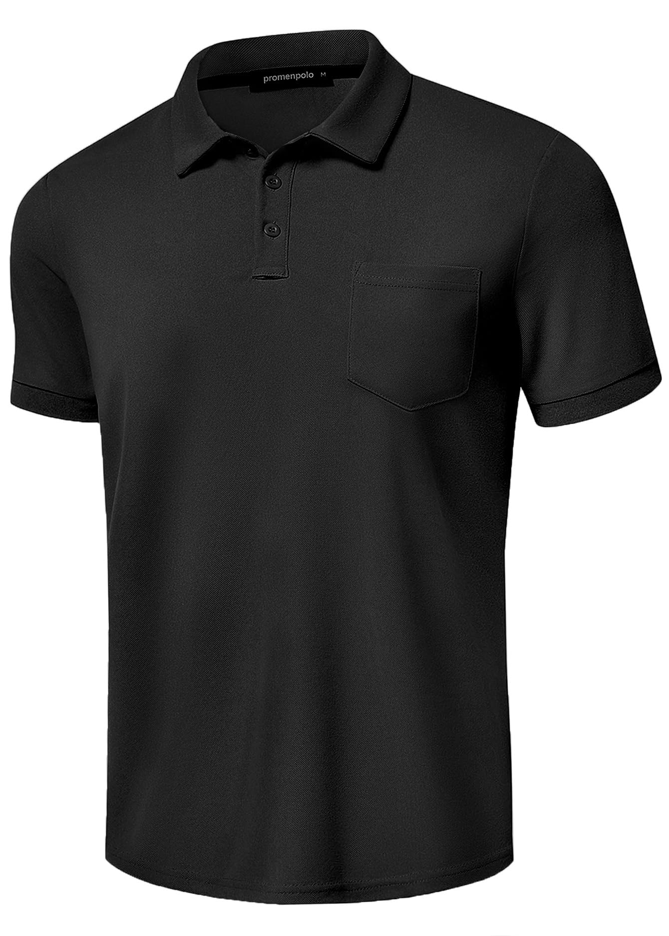 Mens Classic Short Sleeve Polo Shirt Casual Lightweight Solid Golf Shirts with Pocket