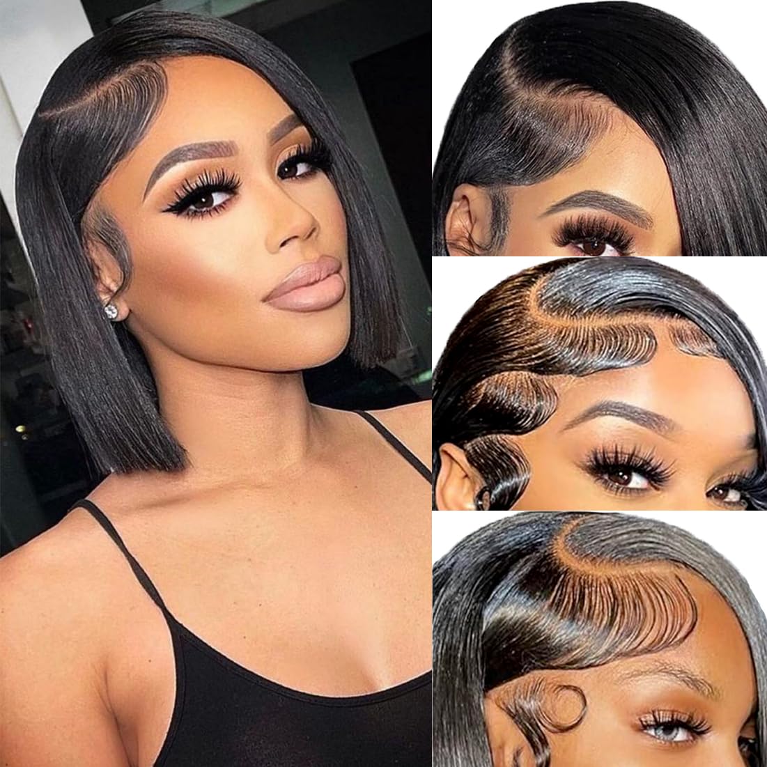 Human hair BOB wig short style wig 2020 New Silky Amazon.com : Short Bob Wig Human Hair 13x4 HD Transparent  main image 2