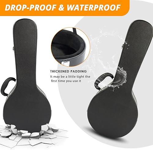 Miniatura 4 de Ktaxon A-Style - Estuche rígido para mandolina, funda de piel rígida de lujo, funda protectora de madera con interior de felpa