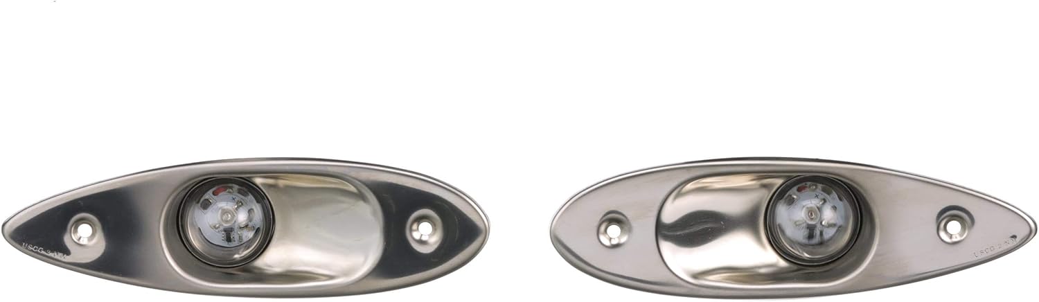 Seachoice Stainless Steel LED Side Light, Boat Navigation, 1 Red Light, 1 Green Light