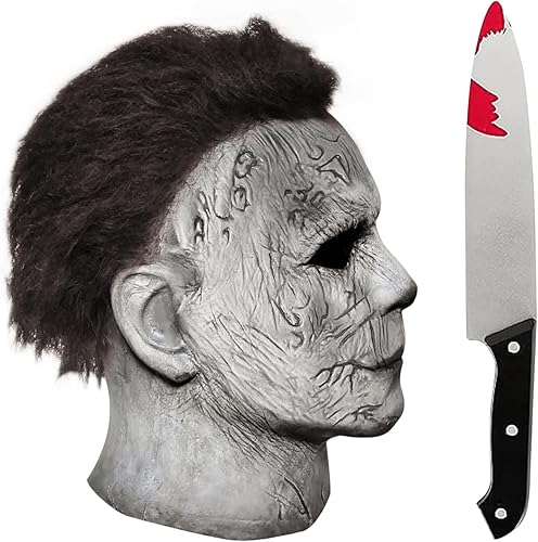 Miniatura 2 de Máscara de Michael Myers, máscara de Halloween, disfraz de cuchillo de terror, máscara de fiesta de disfraces para adultos